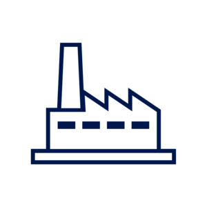 Ein einfaches Symbol einer Fabrik.